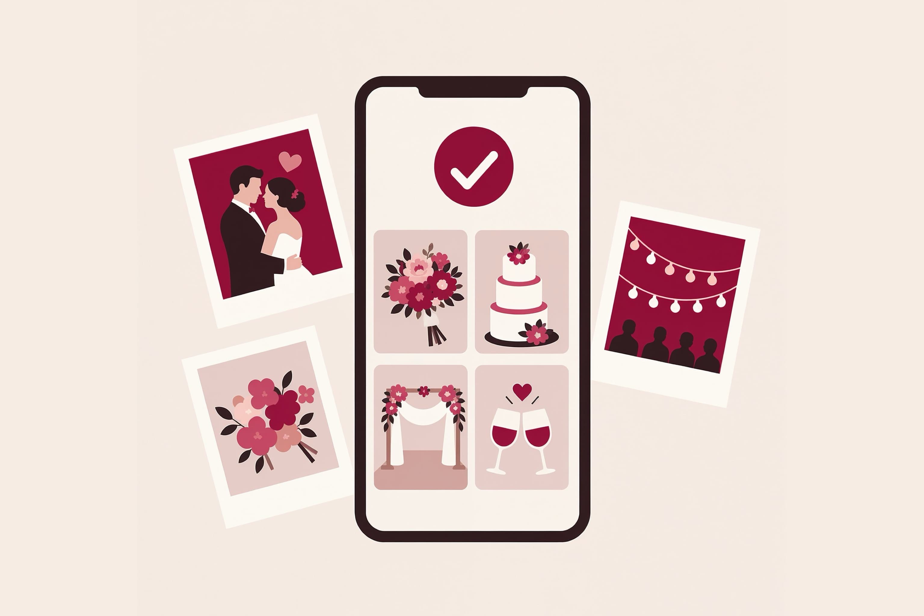 Wedding album with guest photos in one place