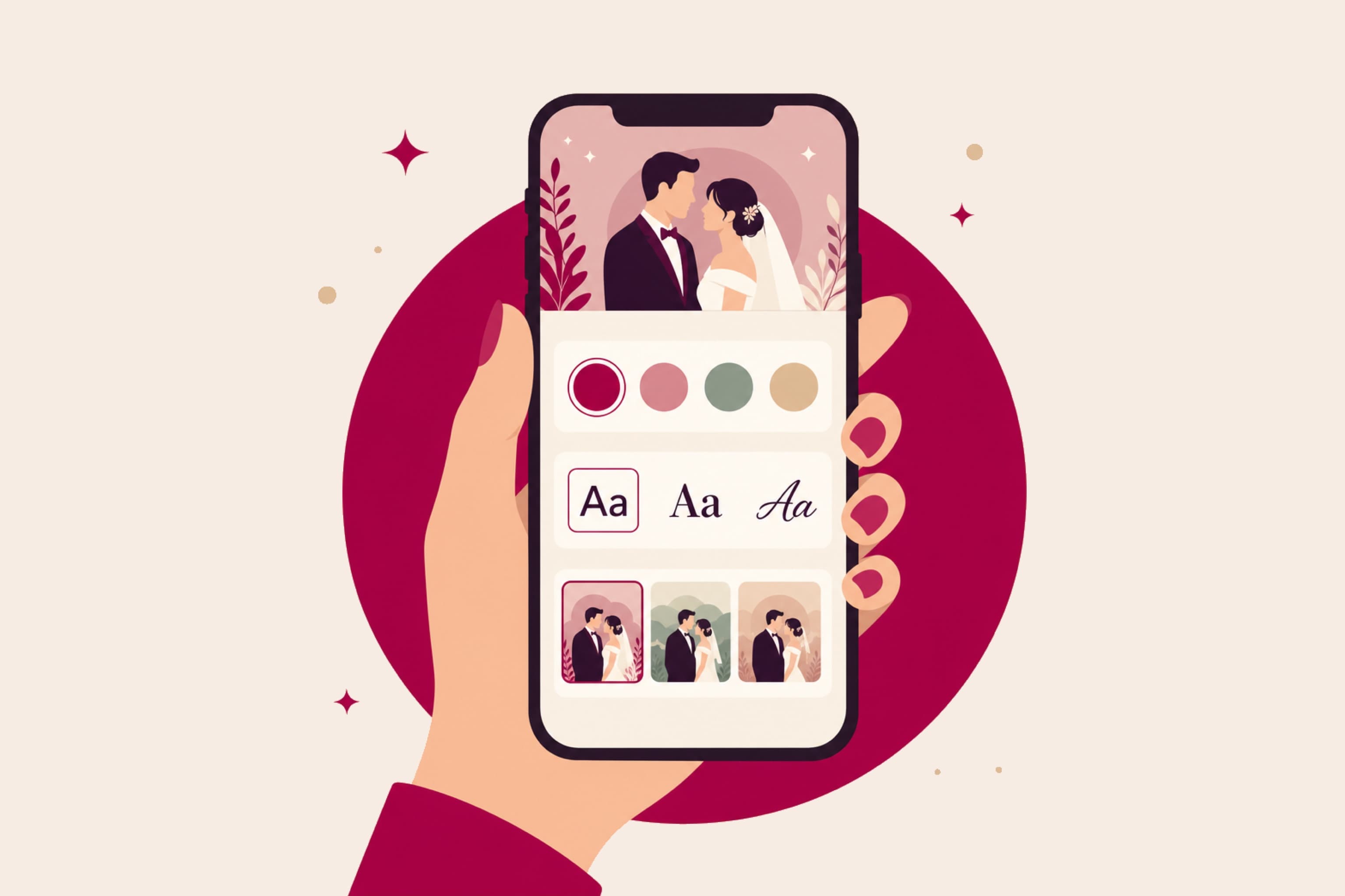Personalized wedding page with menu and schedule